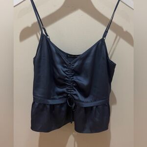 Abercrombie Blue Satin Tie Tank
